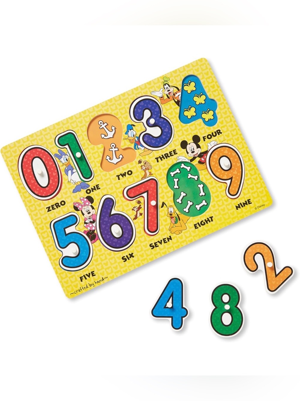 Melissa & Doug Disney Wooden Peg Puzzles Set: Number Puzzle, Ages 3+